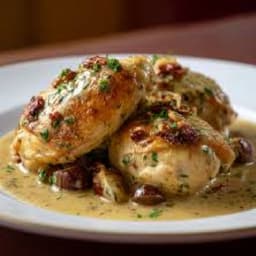 Roasted chicken with creamy walnut sauce